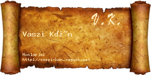 Vaszi Kán névjegykártya